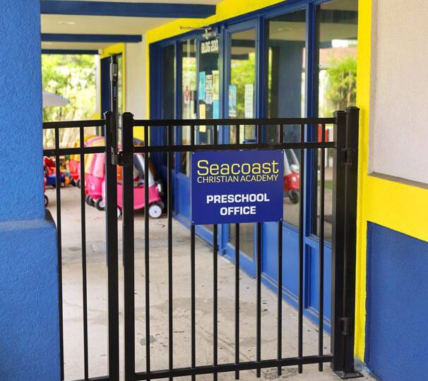 Secured entrance to the Seacoast preschool office