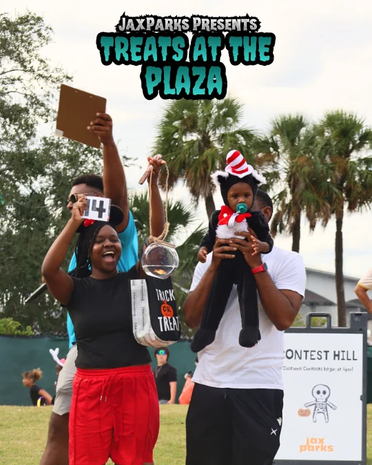 JaxParks presents Treats at the Plaza — families in costume at last year's event